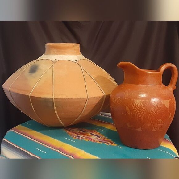 Large Tarahumara SW American Indian Mexican Ceramic Water Pot 16" Wide - Picture 9 of 16